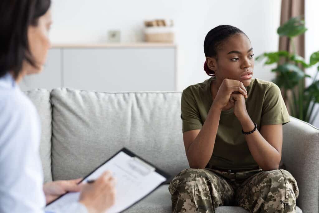 veteran during New jersey mental health services for PTSD.