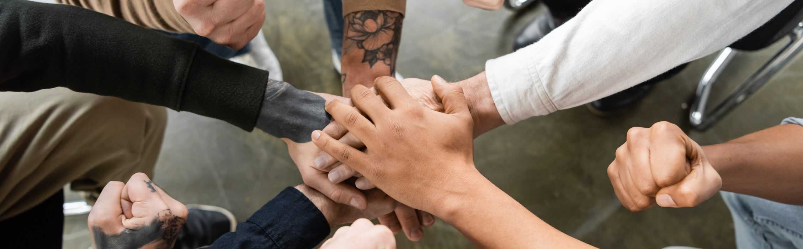 Group therapy session during heroin addiction treatment.