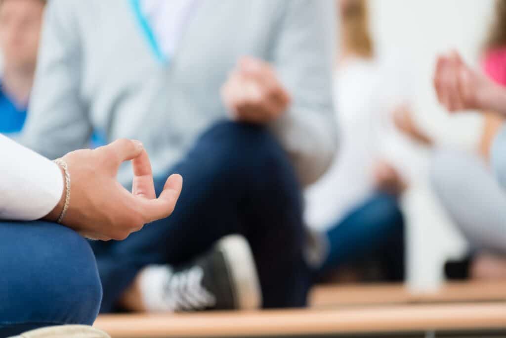 meditation group meets during residential rehab in New Jersey