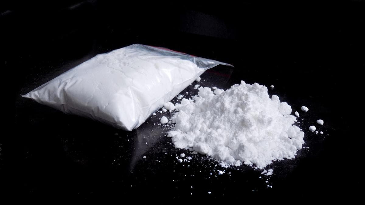 Small bag of heroin powder.