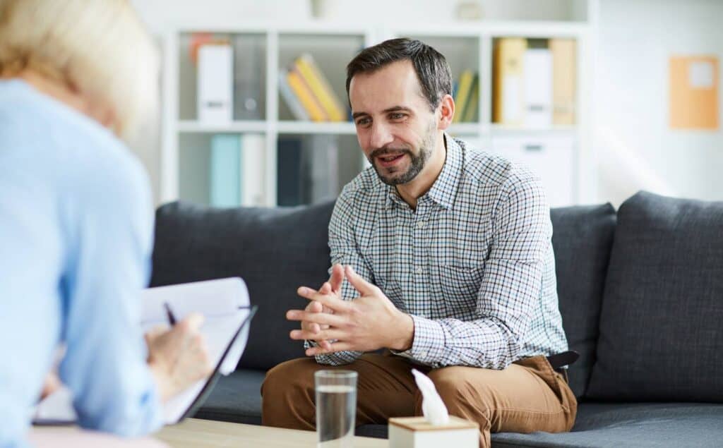 Man receiving dual diagnosis care as part of Methocarbamol addiction treatment in New Jersey.