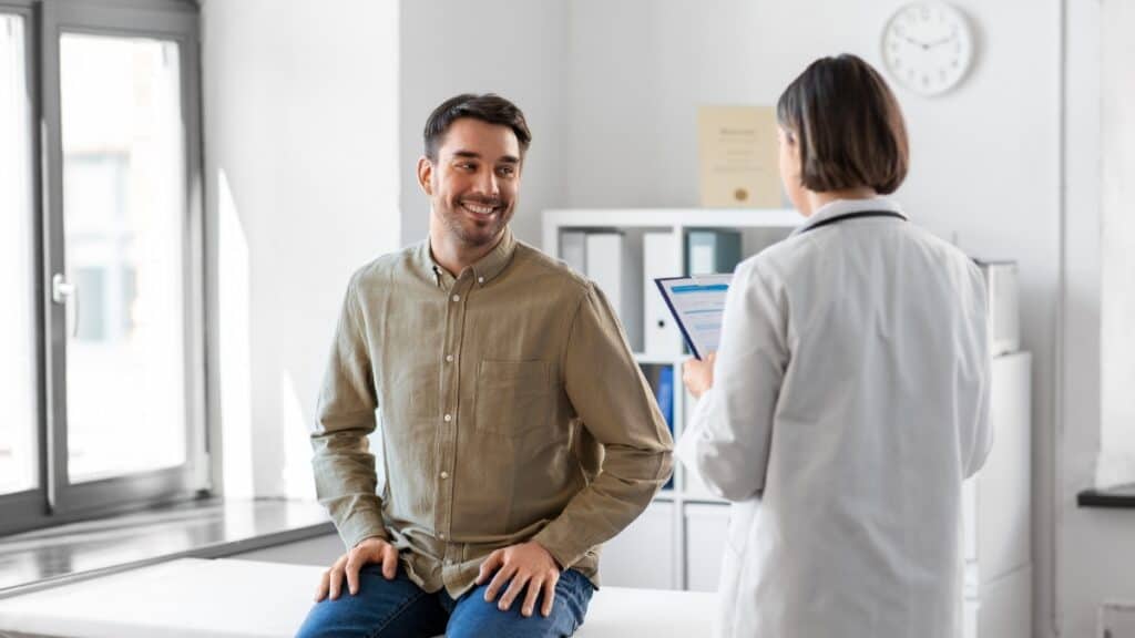A man discusses Prescription Drug Detox in New Jersey with his doctor