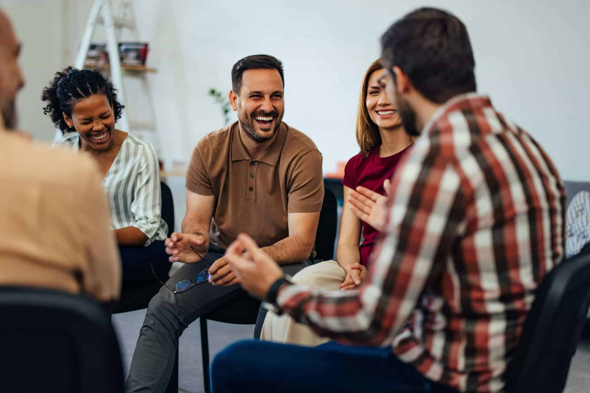 A group therapy session during holistic addiction treatment